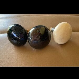 Set of Three Decorative Stone Knobs